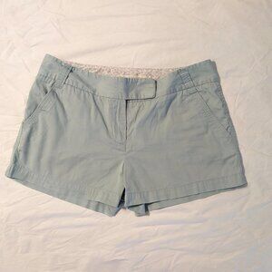 J. Crew Chino Light Blue Women's Broken In Classic Twill Shorts, Sz 8